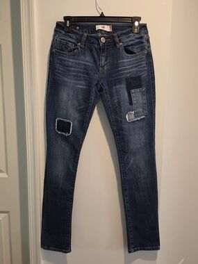 Cabi Jeans Slim Boyfriend Patchwork Denim Pants Size 0 Excellent Condition
